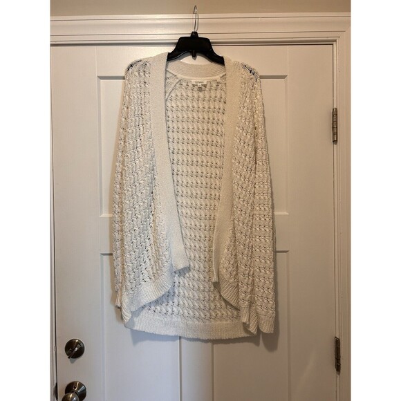 Haven Well Within White Open Stitch Oversized Cotton Blend Cardigan Size Medium - Picture 1 of 5
